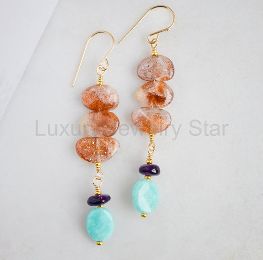 Sunrise Sunstone Earrings