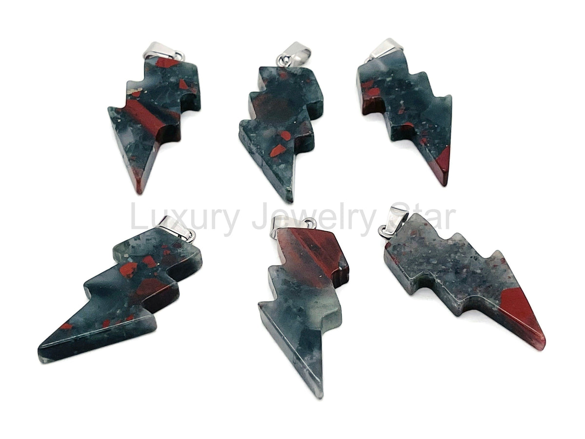 African Bloodstone Lightning Crystal Pendant - Lightning Stone - NC1151 - image 3