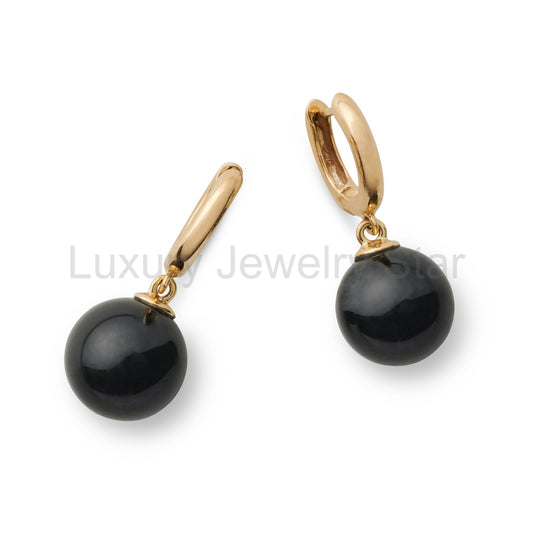 Soho Earrings in Black Jade