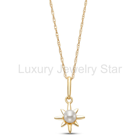 Starburst Pearl Pendant Necklace