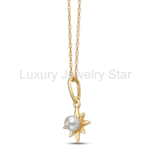 Starburst Pearl Pendant Necklace - image 2