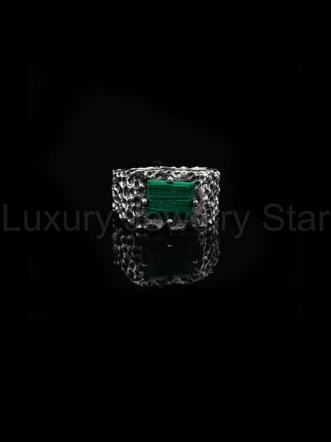 Malachite Forge Ring – 925 Sterling Silver - image 4