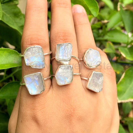 Rainbow Moonstone Ring, 925 Sterling Silver Handmade Women's Ring, Natural Gemstone Silver - image 2