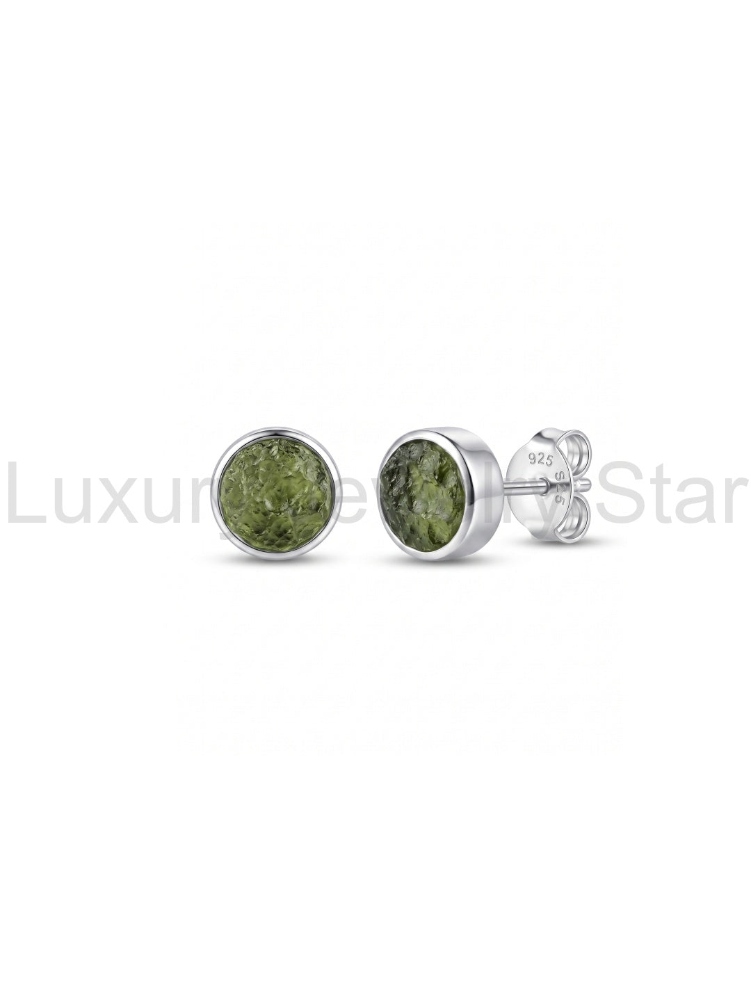 Raw Moldavite Gemstone Handmade 925 Sterling Silver Czech Moldavite Earring