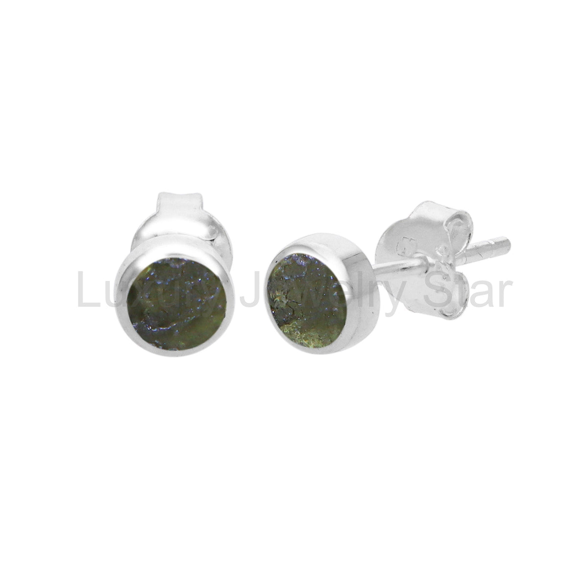 Raw Moldavite Gemstone Handmade 925 Sterling Silver Czech Moldavite Earring - image 4