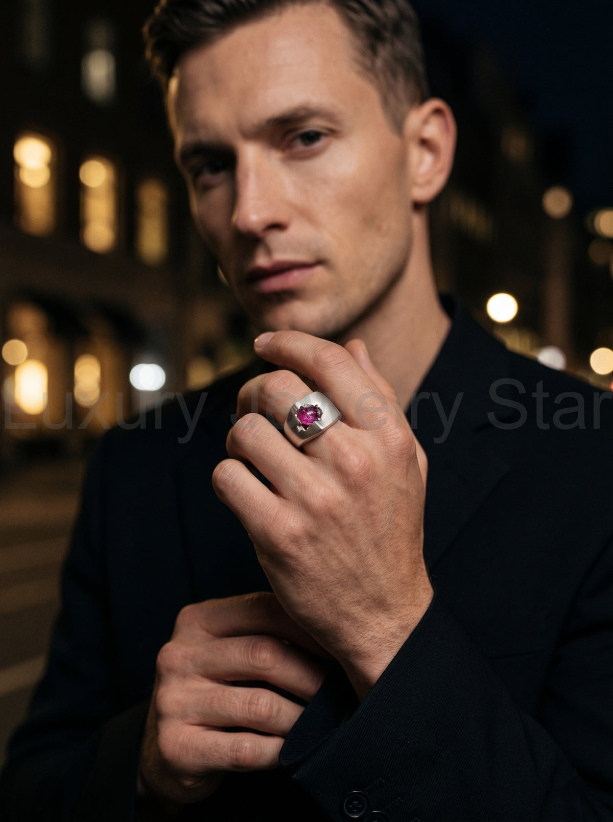 Raw Pink Tourmaline Men's Ring By Harshita Jewellery - image 2