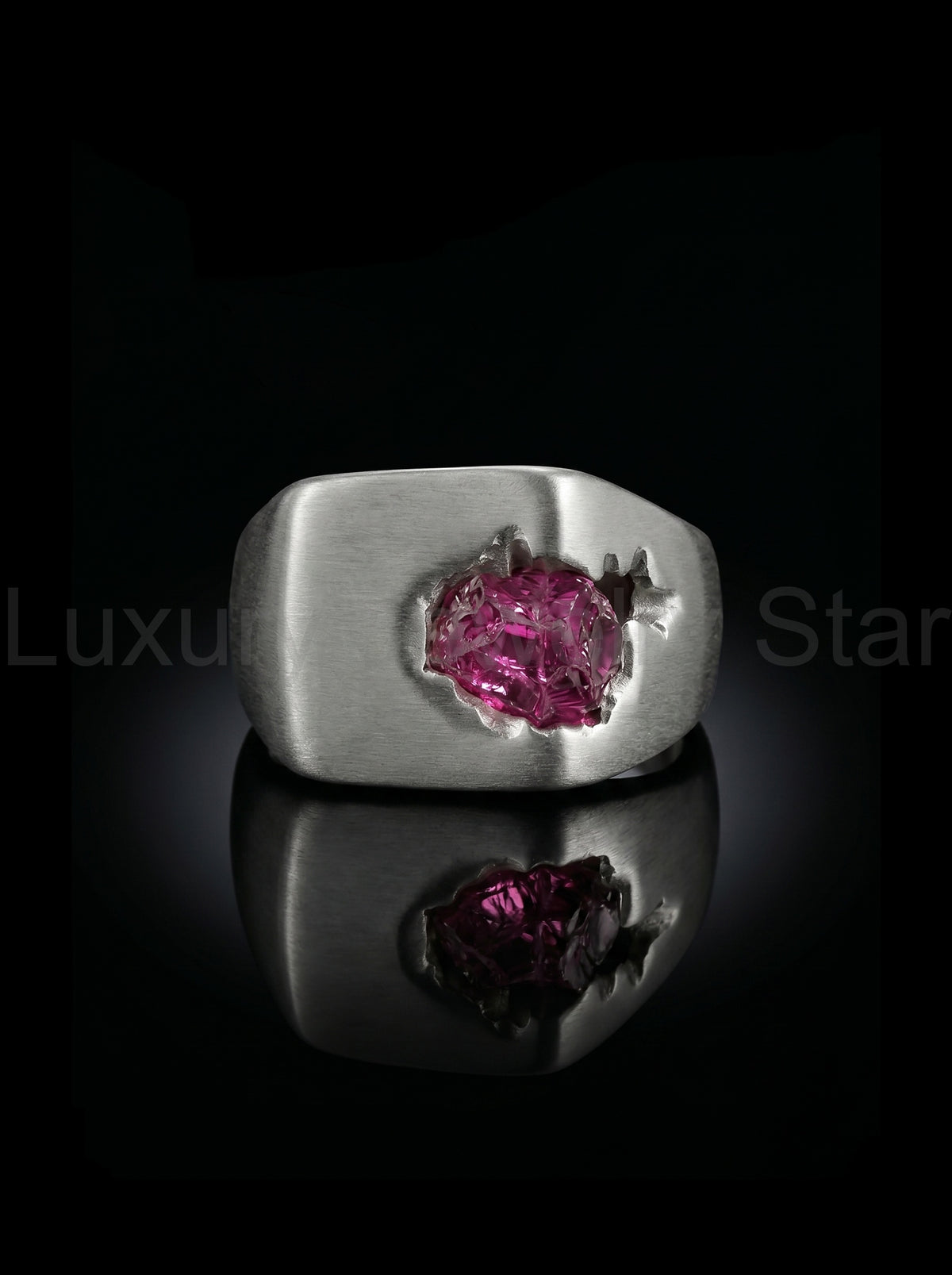 Raw Pink Tourmaline Men's Ring By Harshita Jewellery - image 3