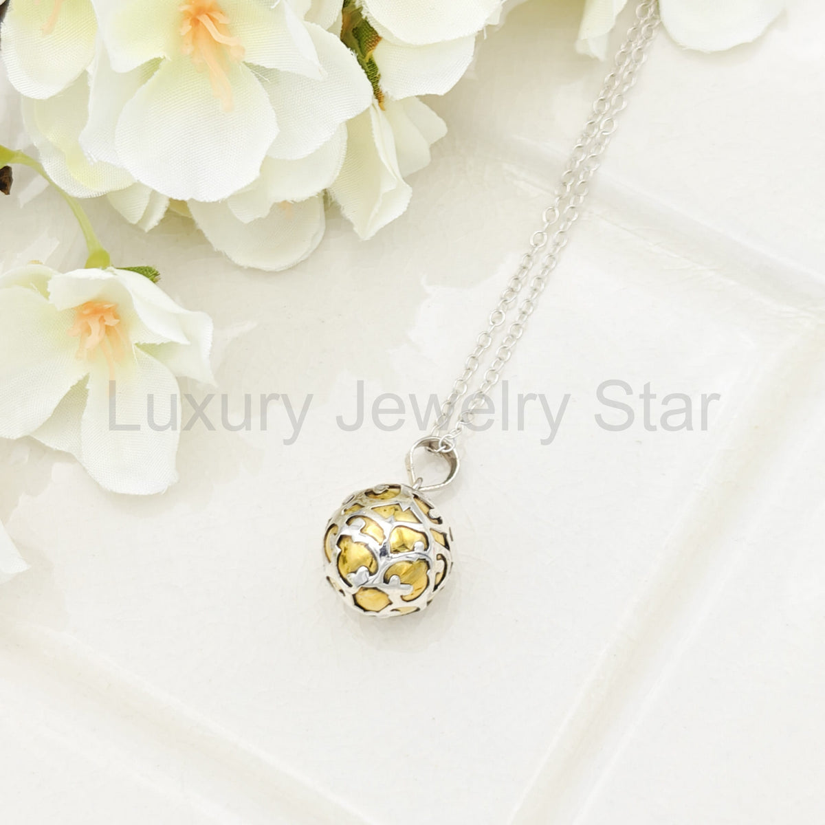 Sterling Silver Harmony Ball Pendant for Pregnancy | Angel Caller Necklace | Spiritual - image 3