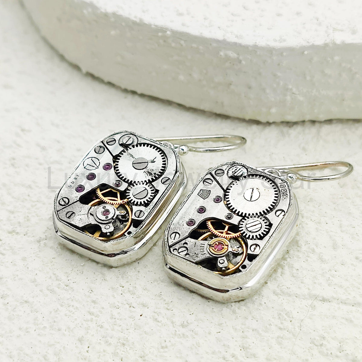 Vintage Watch Movement Earrings | Timepiece Gift | Sterling Silver - image 3