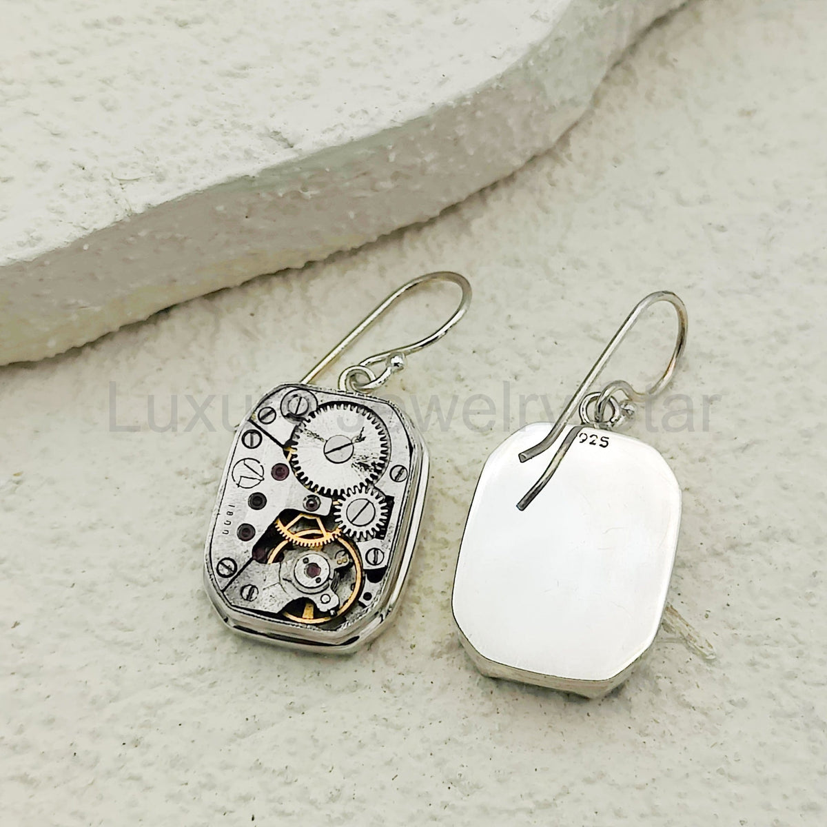Vintage Watch Movement Earrings | Timepiece Gift | Sterling Silver - image 5
