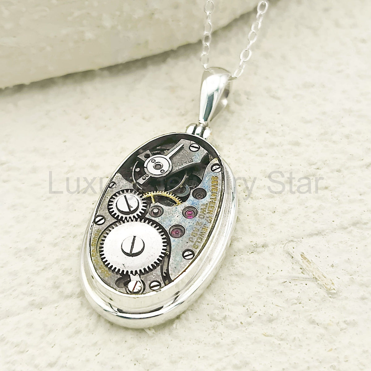 Vintage Watch Movement Pendant | Sterling Silver - image 10