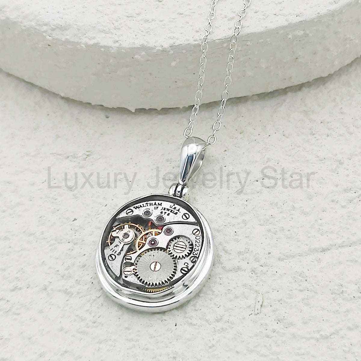 Vintage Watch Movement Pendant | Sterling Silver - image 3