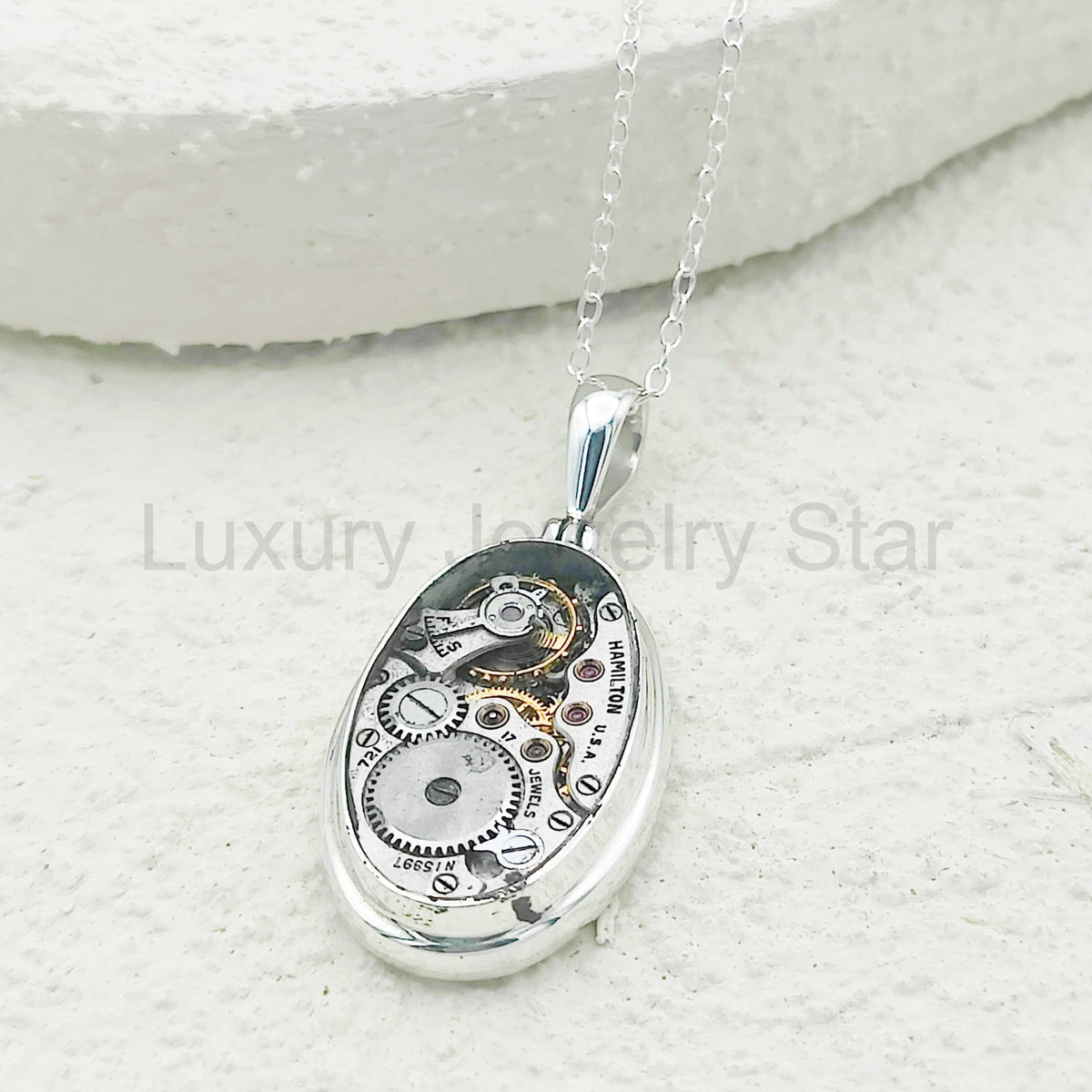 Vintage Watch Movement Pendant | Sterling Silver - image 6