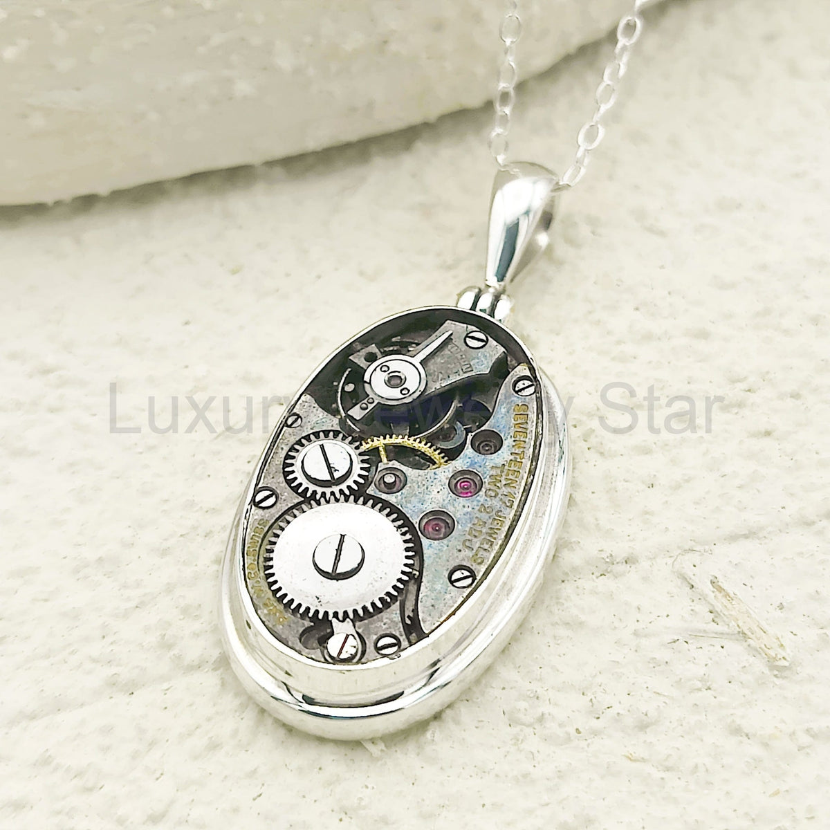 Vintage Watch Movement Pendant | Sterling Silver - image 8