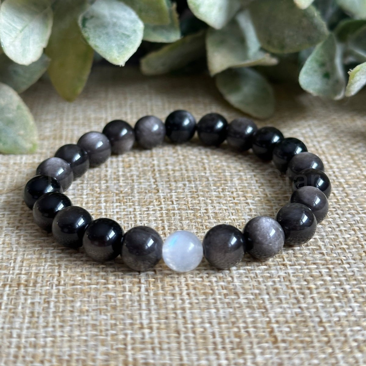 Full Moon: Silver Sheen Obsidian + Moonstone