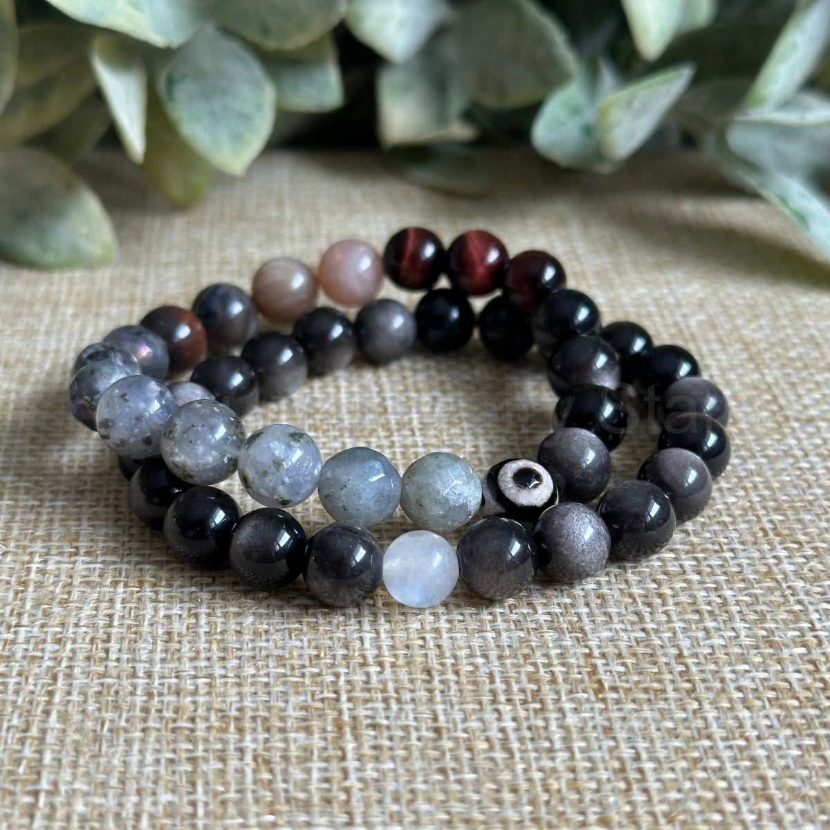 Full Moon: Silver Sheen Obsidian + Moonstone - image 3
