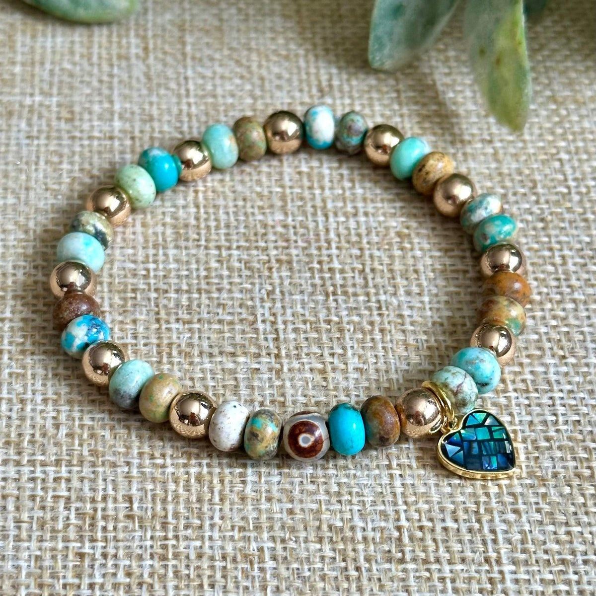 Turquoise & Gold Hematite (Mini) - image 3