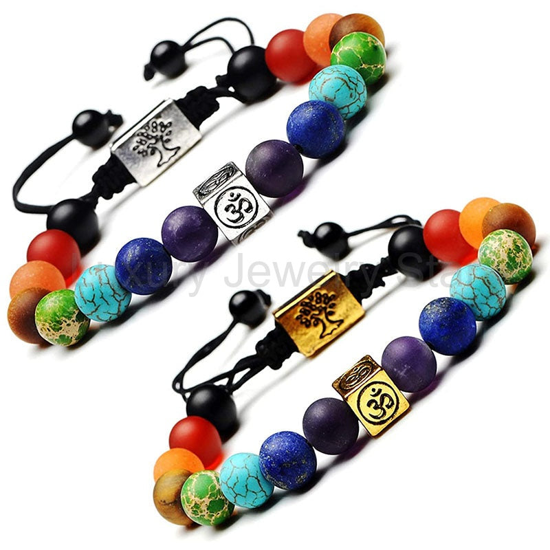7 Chakra Tree of Life & Om Charm Bracelet