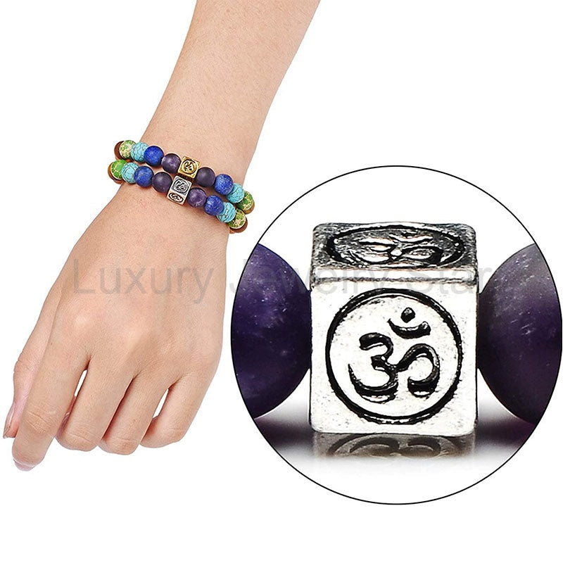 7 Chakra Tree of Life & Om Charm Bracelet - image 6