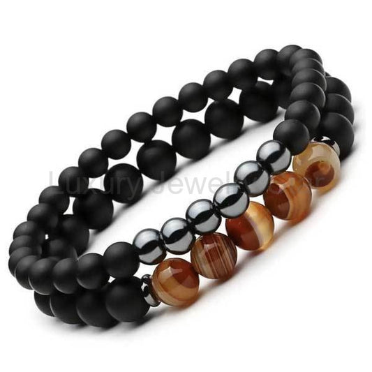 Agate Hematite Bracelets - Balancing & Protection