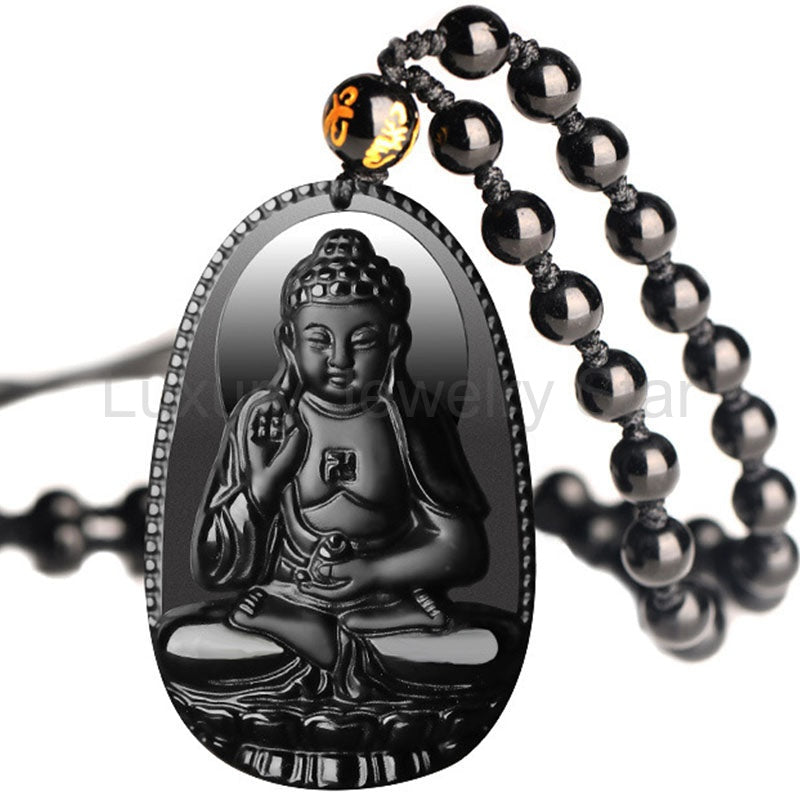Black Obsidian Buddha Necklace for Protection - image 10