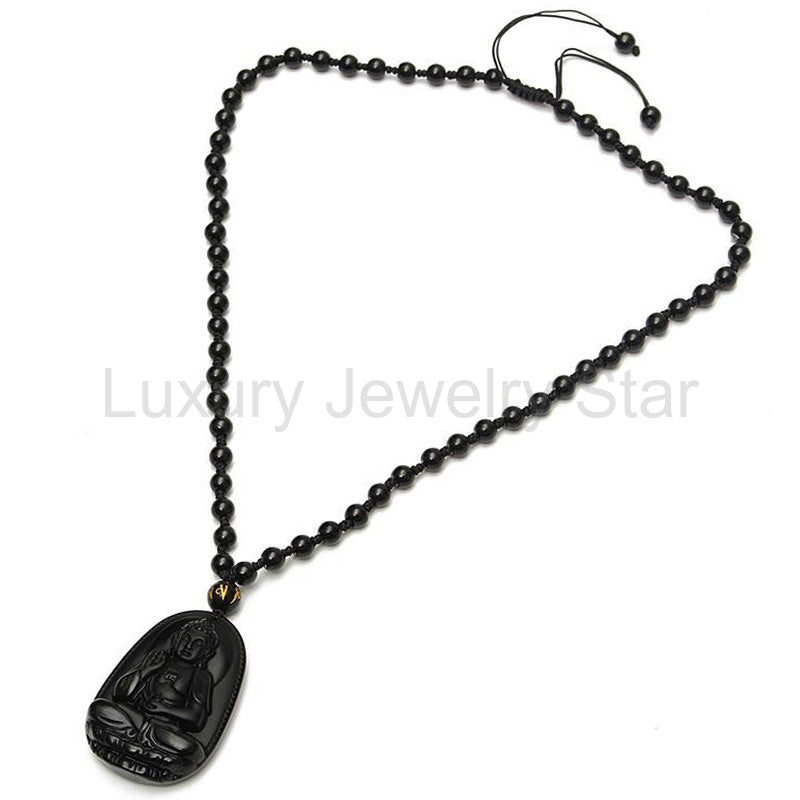 Black Obsidian Buddha Necklace for Protection - image 12