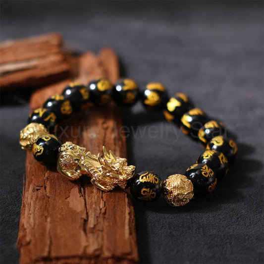 Black Obsidian Pixiu Feng Shui Wealth Bracelet