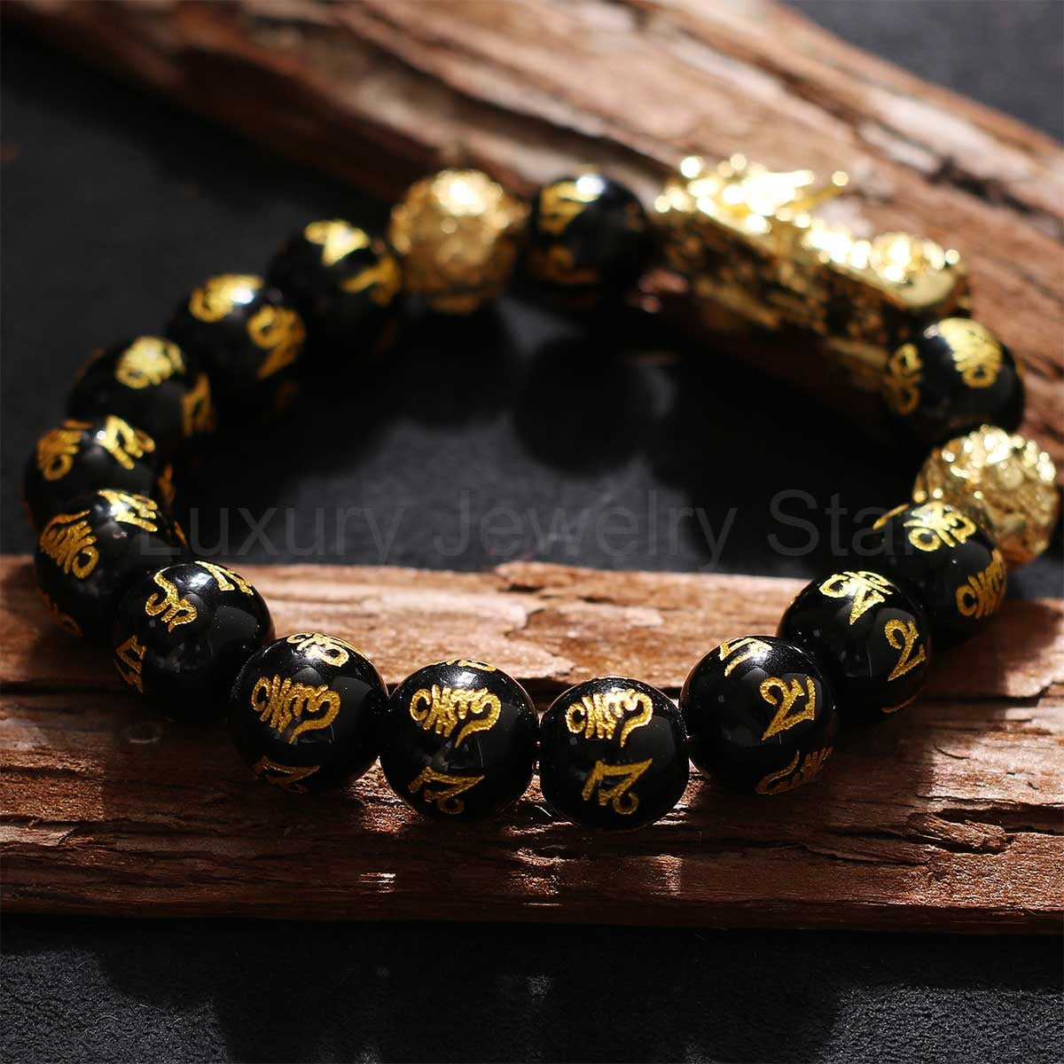 Black Obsidian Pixiu Feng Shui Wealth Bracelet - image 3