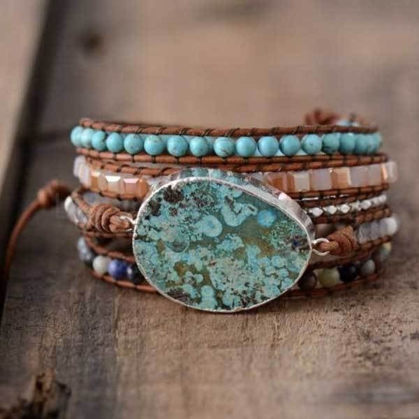 Blue Earth Jasper Stone Bracelet
