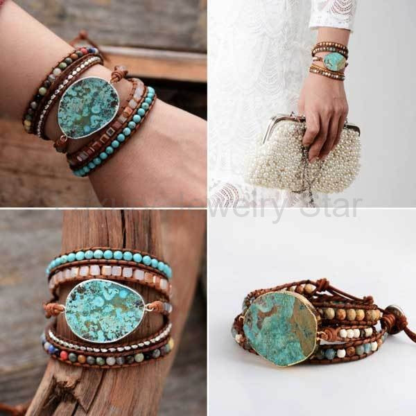 Blue Earth Jasper Stone Bracelet - image 2