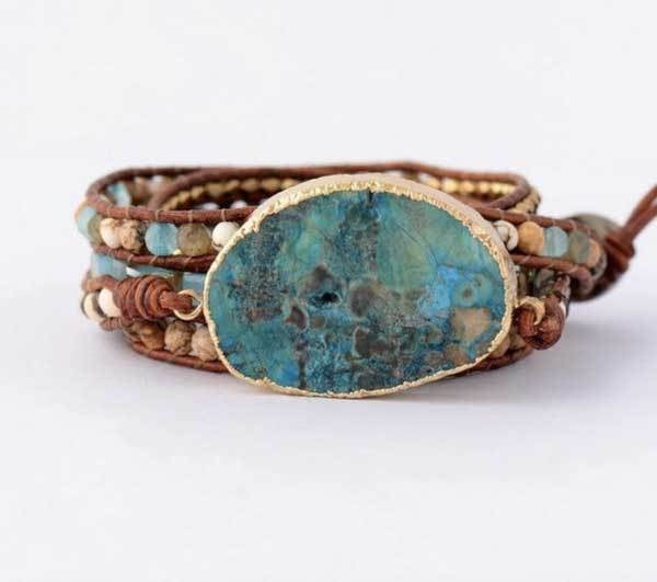Blue Earth Jasper Stone Bracelet - image 9