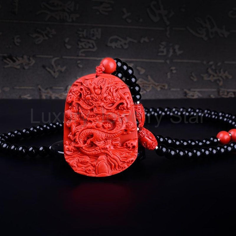 Cinnabar Dragon Pendant Necklace - image 3
