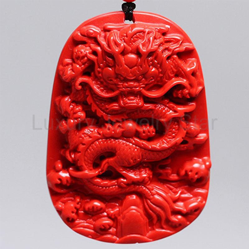 Cinnabar Dragon Pendant Necklace - image 4