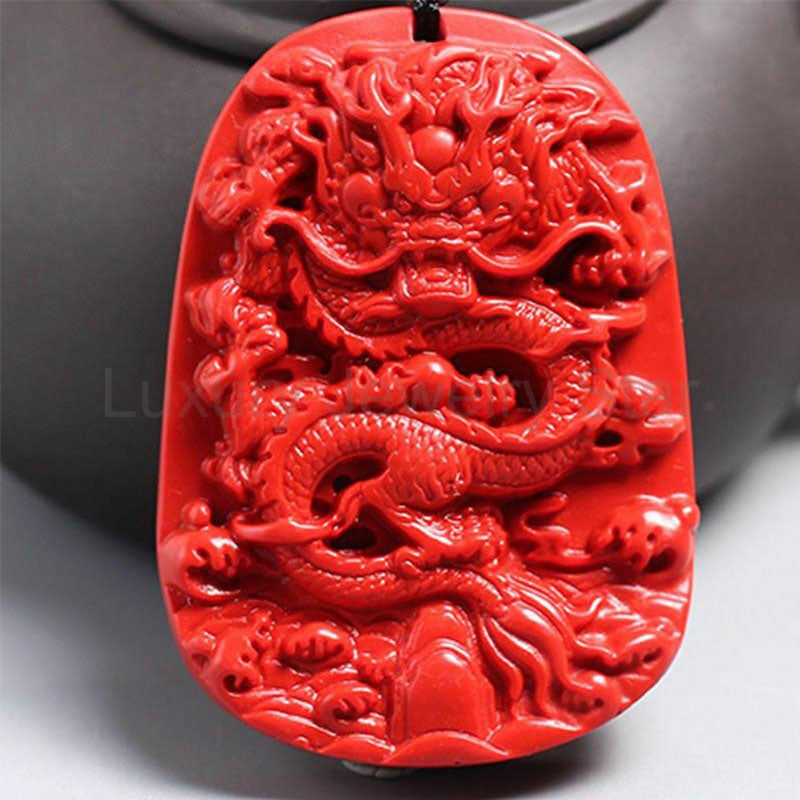 Cinnabar Dragon Pendant Necklace - image 7
