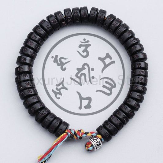 Coconut Shell Beads Om Mani Padme Hum Bracelet - image 2