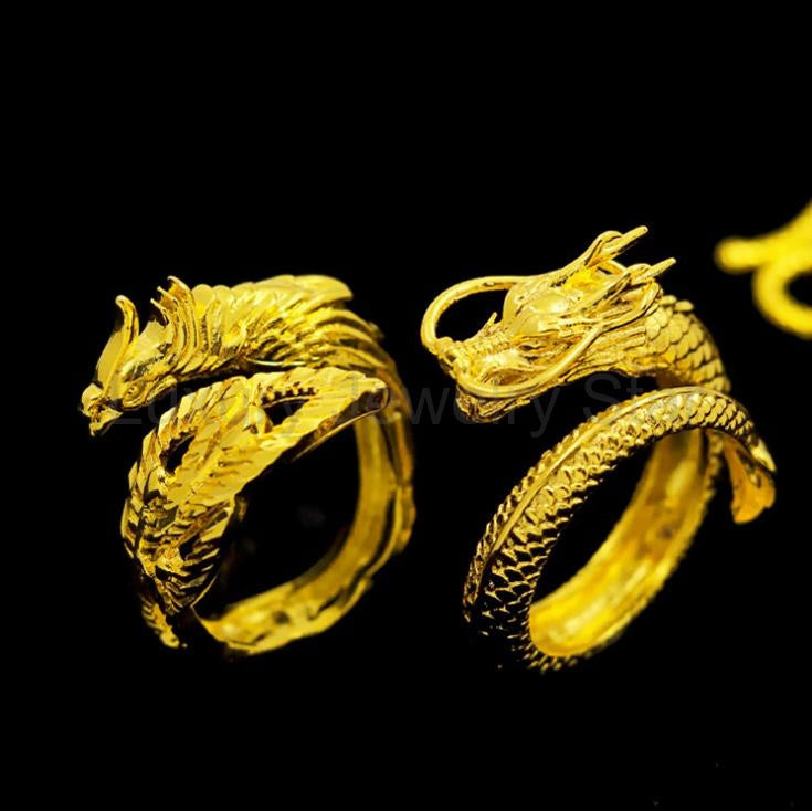 Dragon and Phoenix Couple Ring