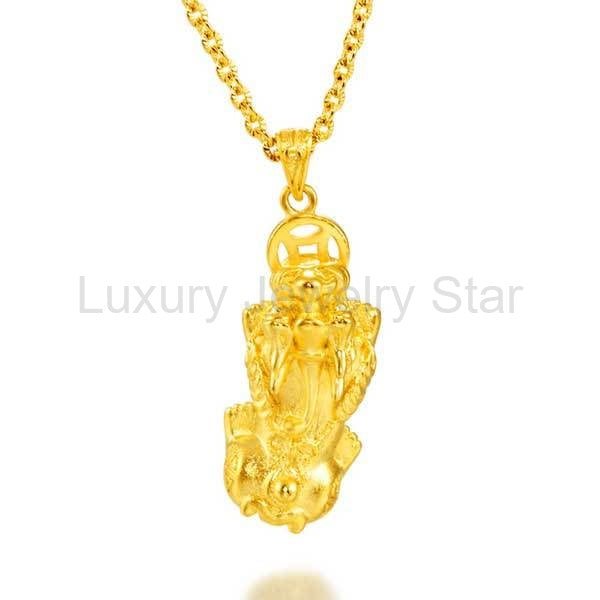 Gold Pixiu Necklace - Attracting Wealth - image 3