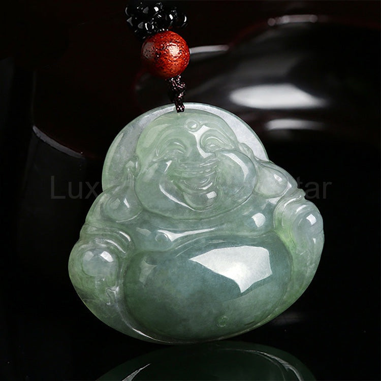 Jade Laughing Buddha Necklace