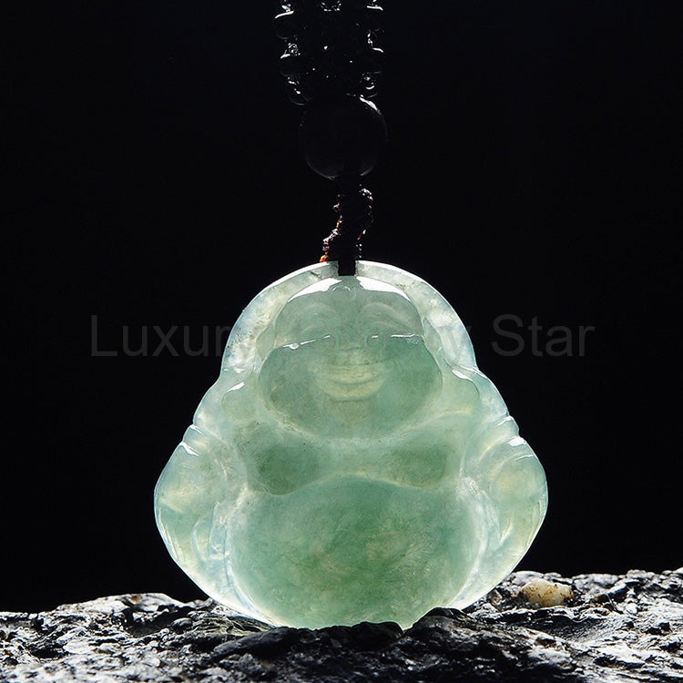 Jade Laughing Buddha Necklace - image 4