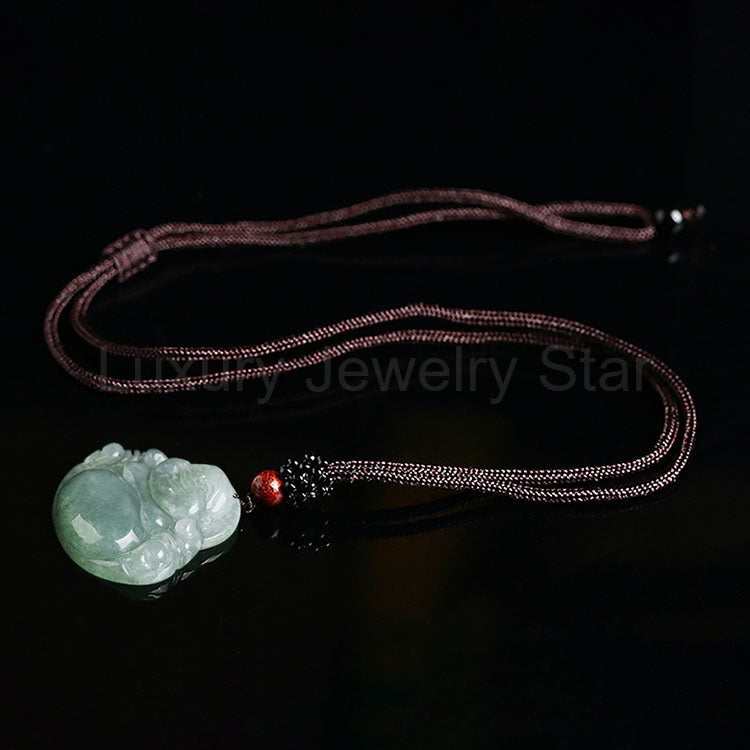 Jade Laughing Buddha Necklace - image 6