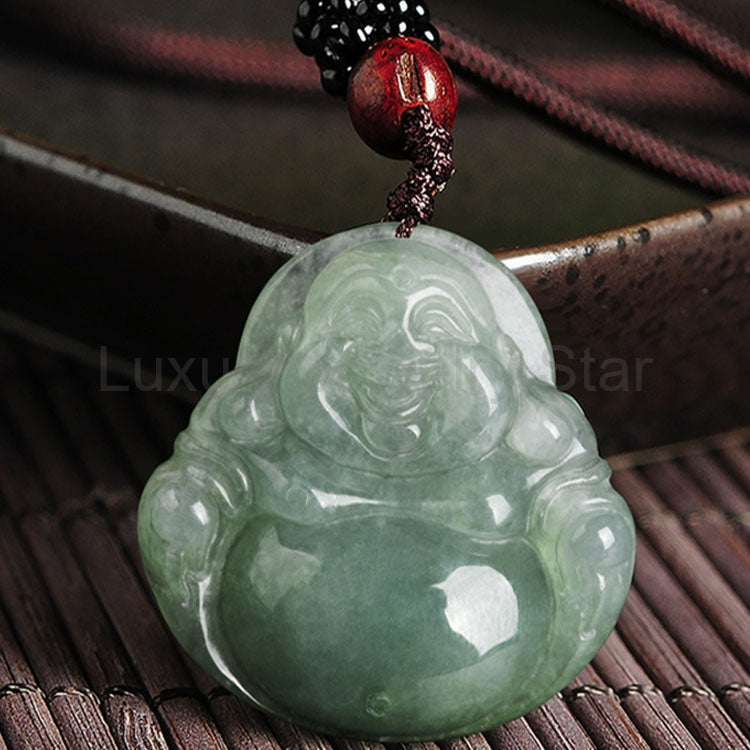 Jade Laughing Buddha Necklace - image 7