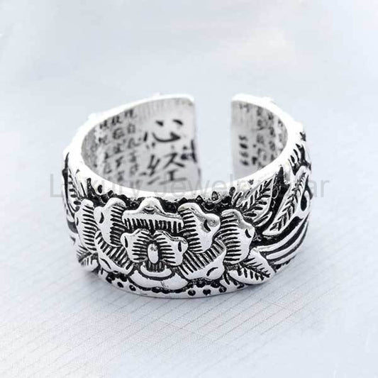 Lotus Heart Sutra Ring