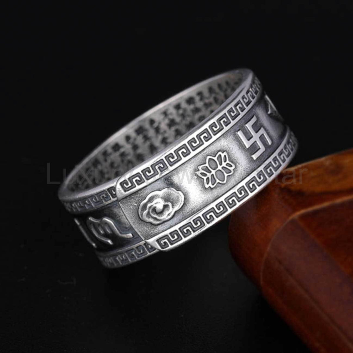 Mantra Engraved Pixiu Feng Shui Ring for Wealth and Protection - image 4