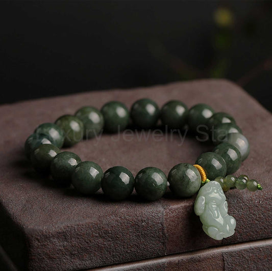 Natural Emerald Abundance Pixiu Bracelet