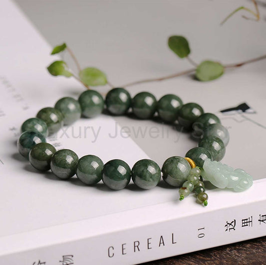 Natural Emerald Abundance Pixiu Bracelet - image 2