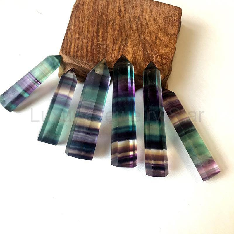 Natural Rainbow Fluorite Hexagonal Crystal Wand - image 10