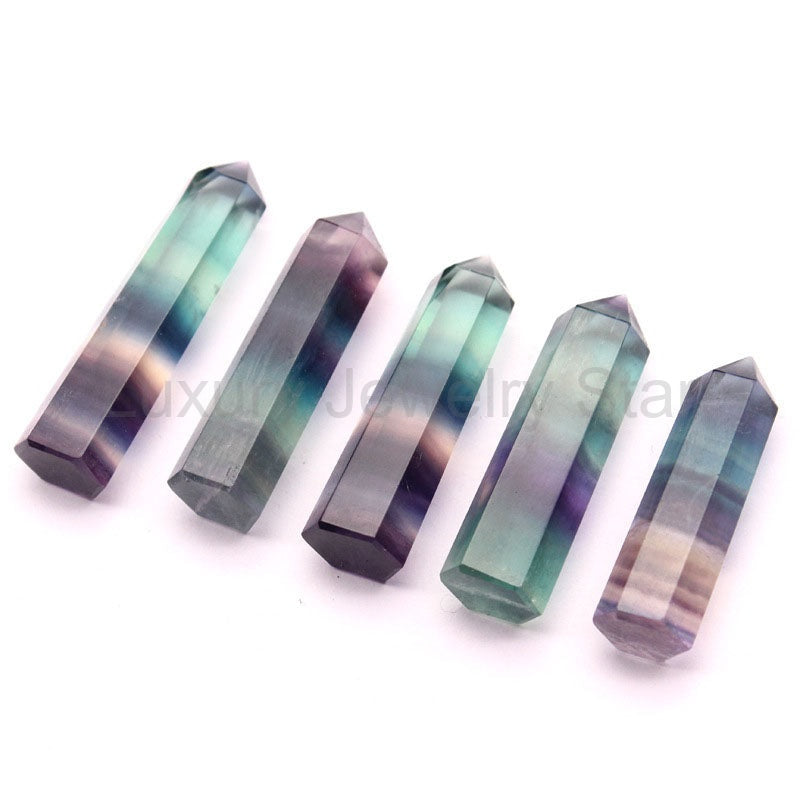 Natural Rainbow Fluorite Hexagonal Crystal Wand - image 3