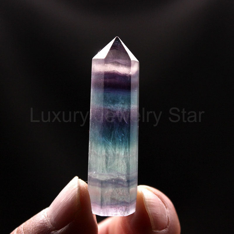 Natural Rainbow Fluorite Hexagonal Crystal Wand - image 5