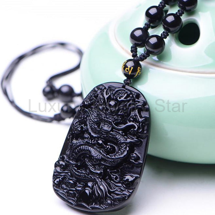 Obsidian Dragon Success Necklace - image 8
