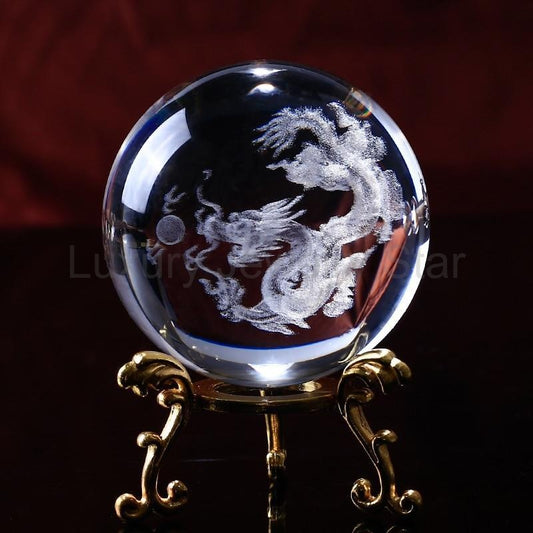 Prosperity Dragon Crystal Sphere